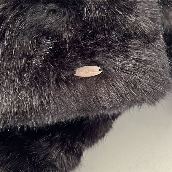 Girls Faux-Fur Jacket Coat size 8 Black Holiday - Picture 4 of 5